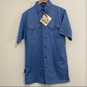 Big Bill Workwear FR  Men’s M Blue Button Down Short Sleeve Shirt Ultra Soft NWT